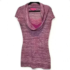 Almost Famous Women's Sleeveless Cowl Neck Tank Top Size Medium Heathered Pink